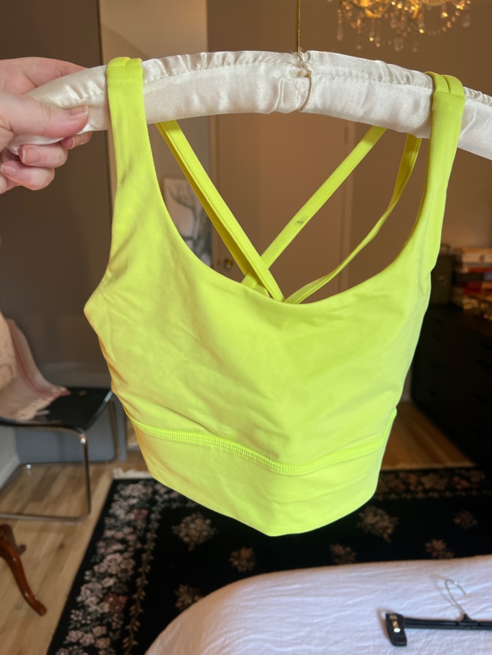 lululemon athletica Neon Lime Crossback Sports Bralette